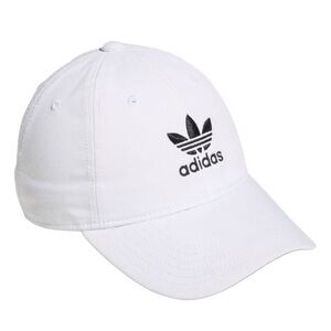 white adidas originals style women’s hat | adidas embroidered logo | adjustable